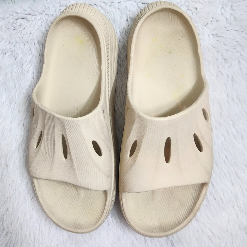 Open Toe Beige Color Slides